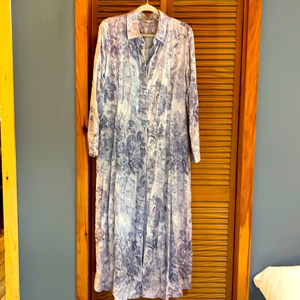 Soft surroundings dress with floral pattern.